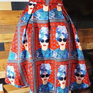 DEPRI--PRETTY FACE, FLARE MIDI SKIRT